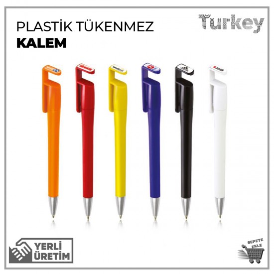 Telefon Tutuculu Plastik Tükenmez Kalem